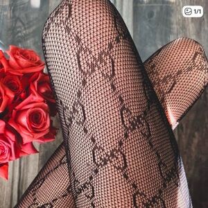 Elegant GG Black Patterned Tights